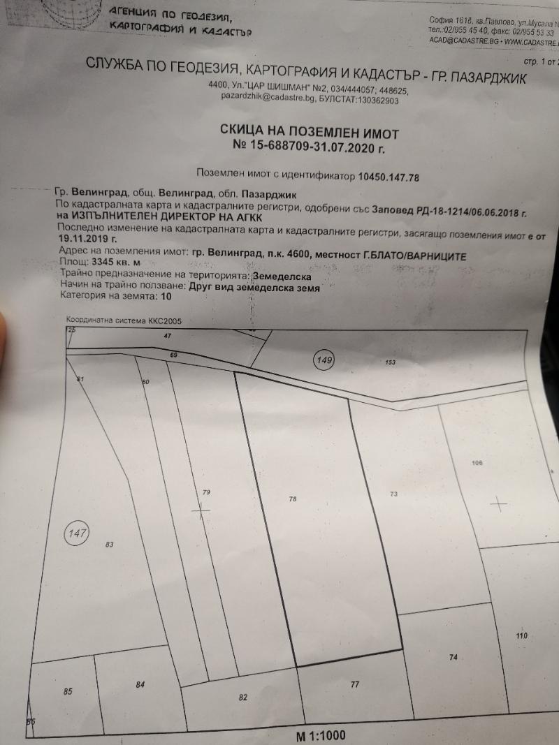 Продава Парцел област Пазарджик , гр. Велинград , 3345 кв.м | 14051138 — Imoti.com Продава Парцел област Пазарджик , гр. Велинград , 3345 кв.м | 14051138