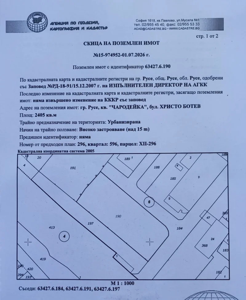 Продава Парцел град Русе , Чародейка - Север , 2405 кв.м | 75223297 — Imoti.com Продава Парцел град Русе , Чародейка - Север , 2405 кв.м | 75223297
